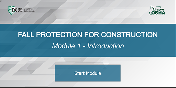 screen shot of online course