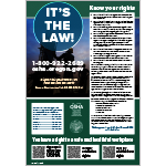 It's The Law! Safety and Health poster